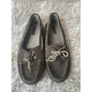 Sperry Gray Suede Loafer Boat Shoes Sz 8